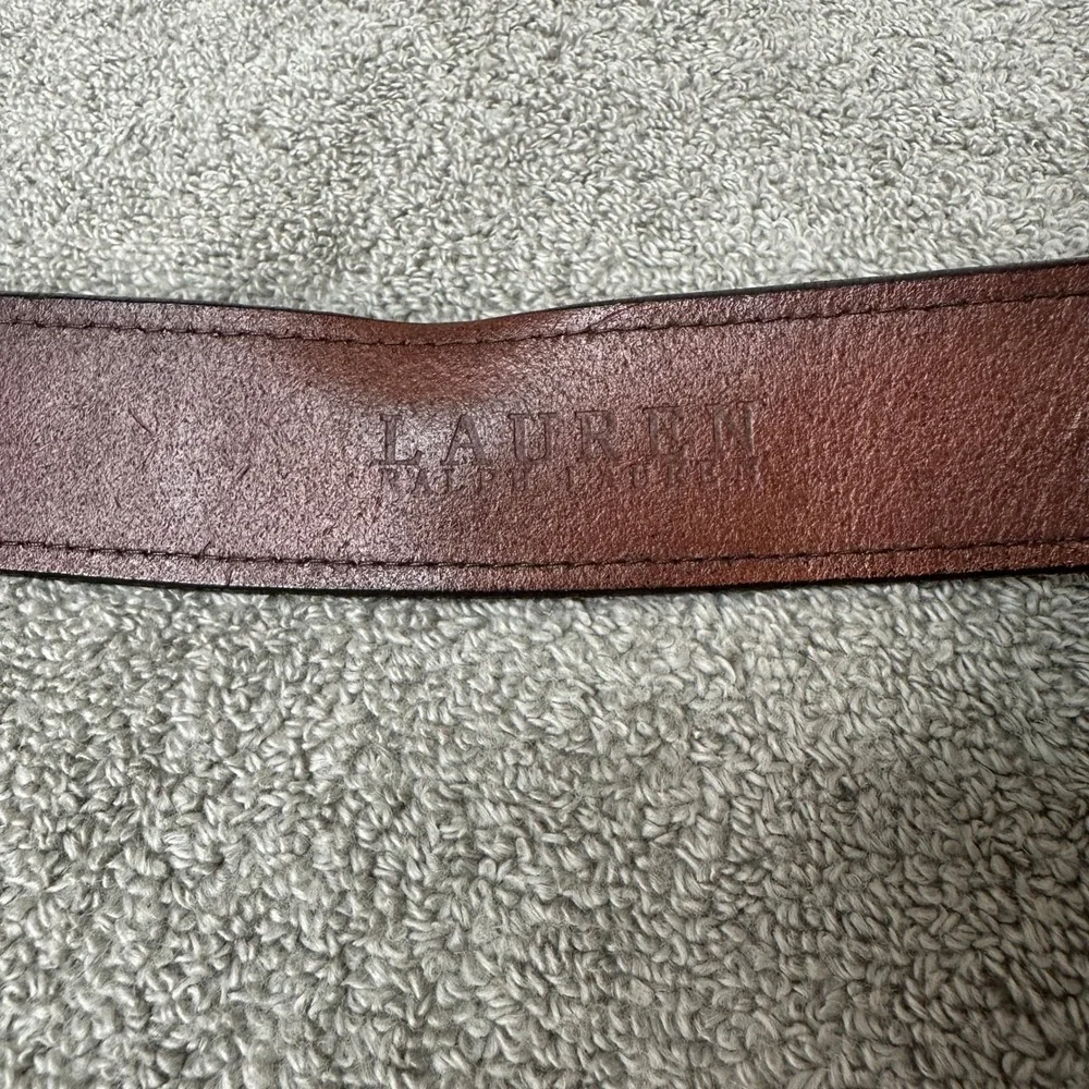 Lauren Ralph Lauren Brown Genuine Leather Belt Brass Buckle 9101441-210